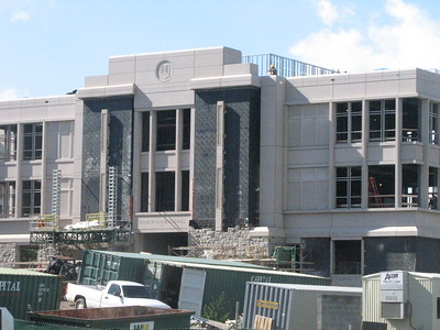 Photo of construction progress on Bishop-Favrao Hall, from 2007