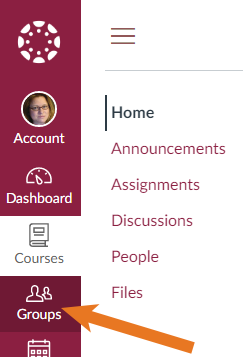 Groups button in the Canvas sidebar