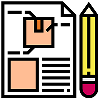 A page from a report showing an sticky notes and text, with a yellow pencil beside the paper.