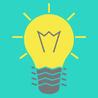 Lighted light bulb, symbolizing an idea