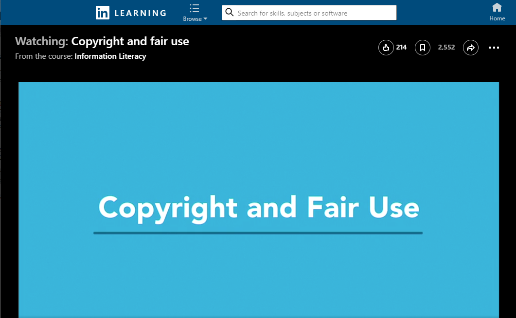 Screenshot from the video on Copyright and Fair Use