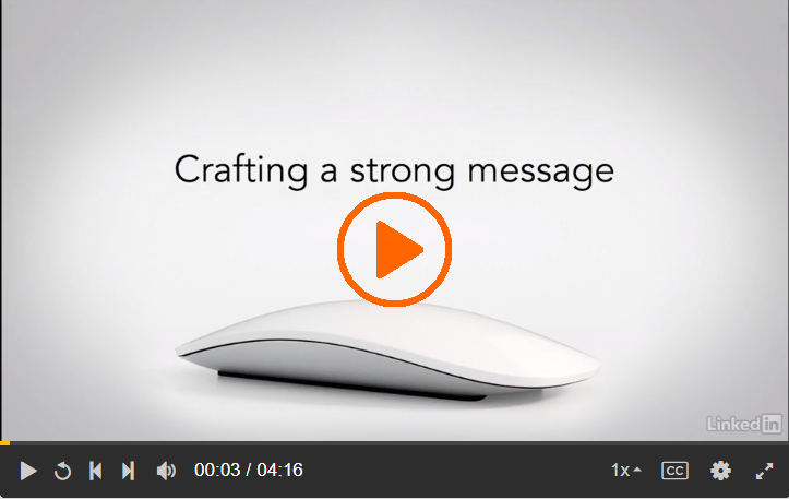 Screenshot of the Lynda.com video Crafting a strong message