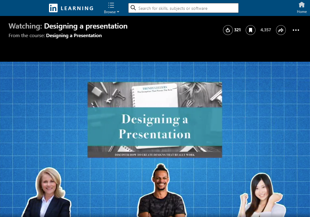 Screenshot from the LinkedIn Learning course Designing a Presentation