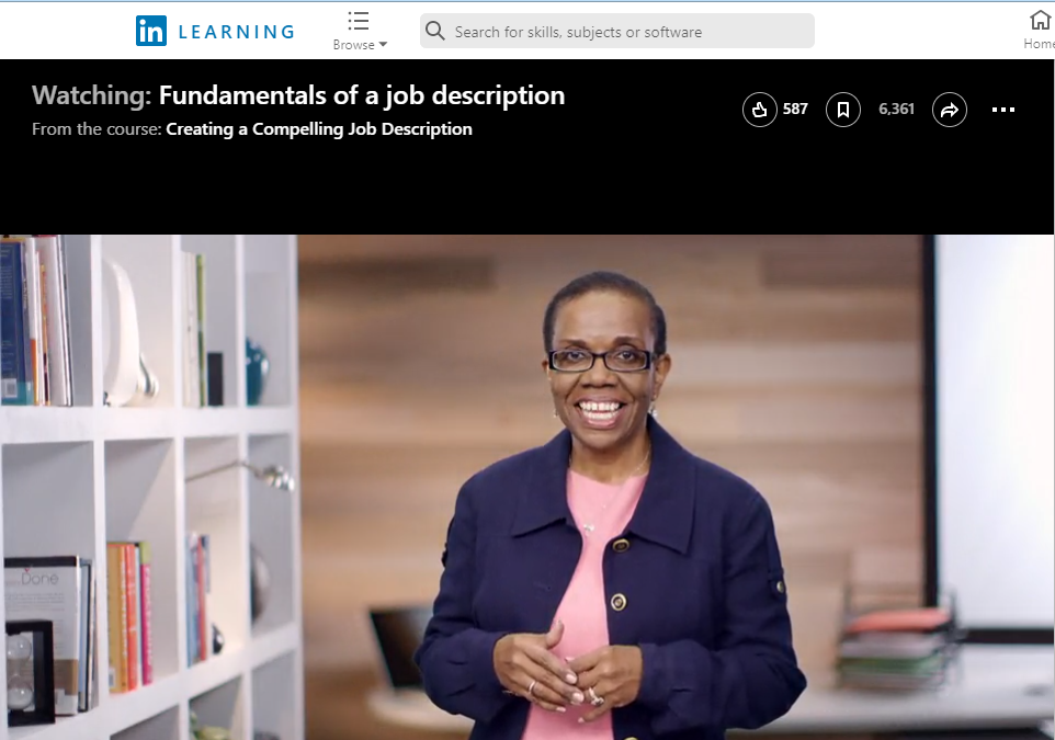 Screenshot from Creating a Compelling Job Description Video