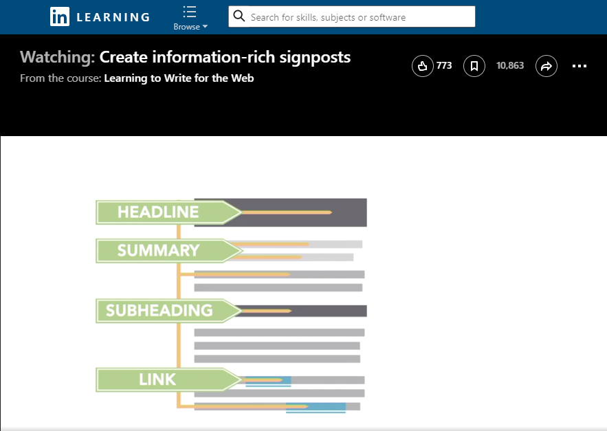 Screenshot of the Information-Rich Signposts video